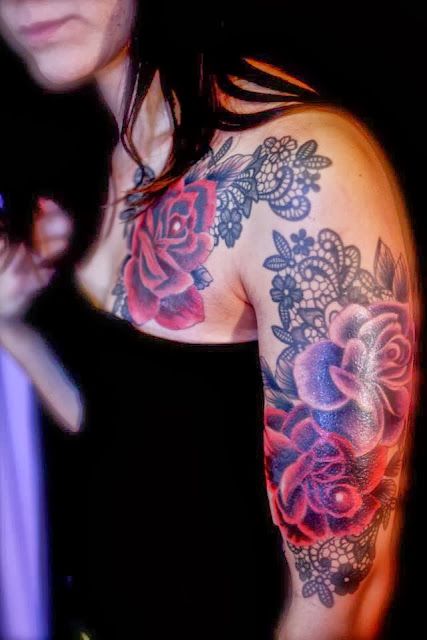 red tattoo red rose