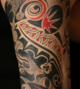 red tribal tattoo carp tattoo
