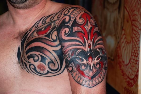 red tribal tattoo eyeball