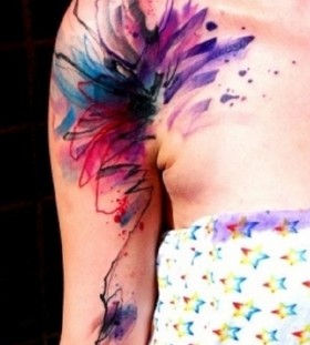 shoulder tattoo water color
