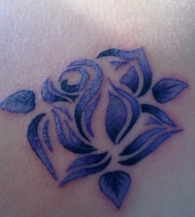 small abstract purple tattoo