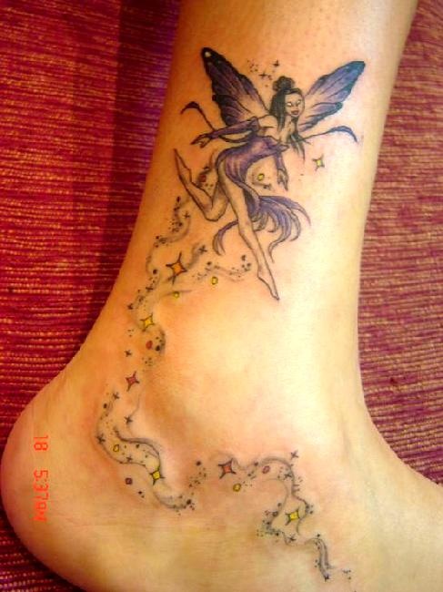 small purple tattoo Fairy