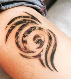 tribal tattoo for girl lion