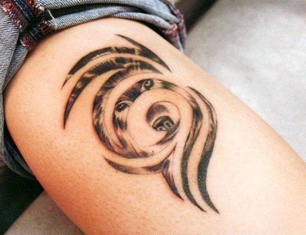 tribal tattoo for girl lion