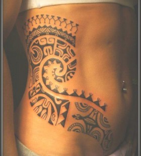 tribal tattoo for girl  side