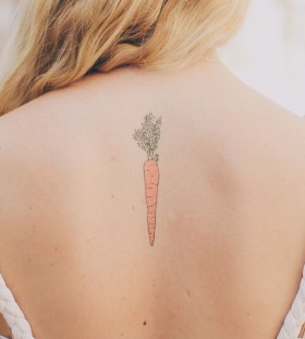 vegetable tattoo carrot on the back
