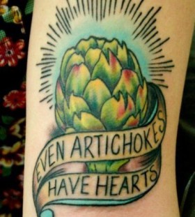vegetable tattoo even artichockes have hearts