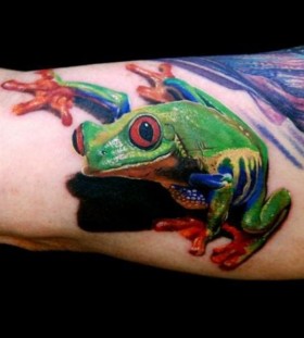 3D frog tattoo