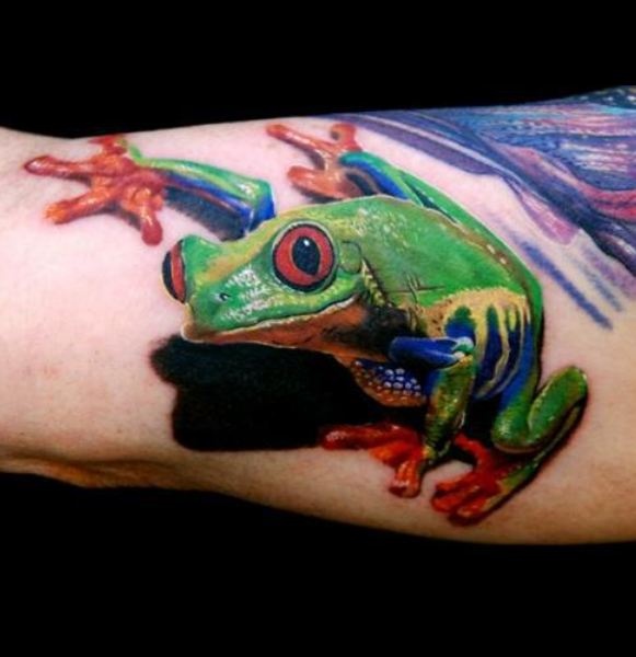 3D frog tattoo