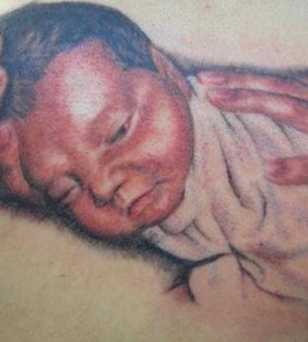 A big tattoo with baby