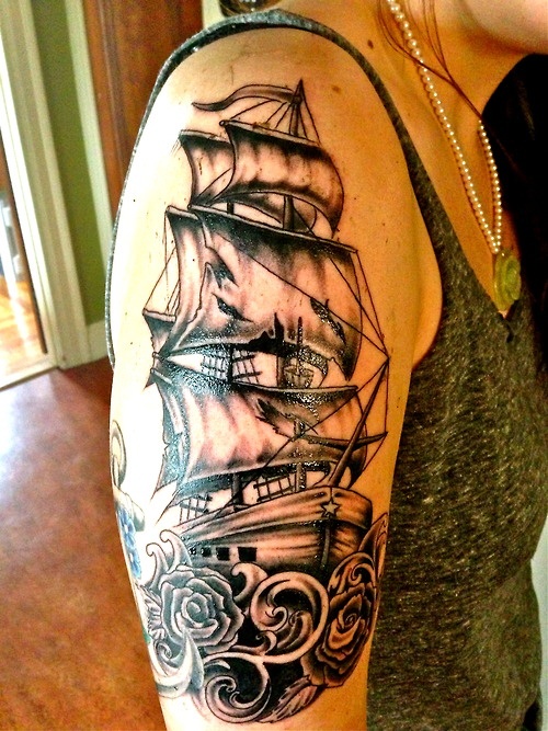 Amaizing ship tattoo