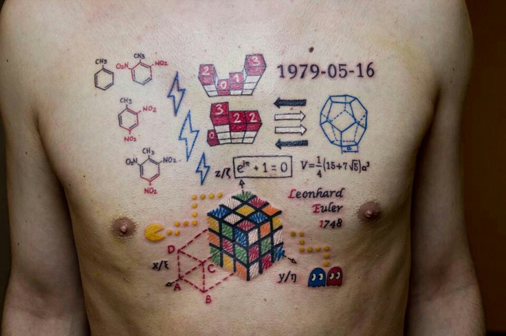 Awesome man chest nerdy tattoos