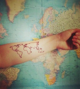 Awesome map tattoo