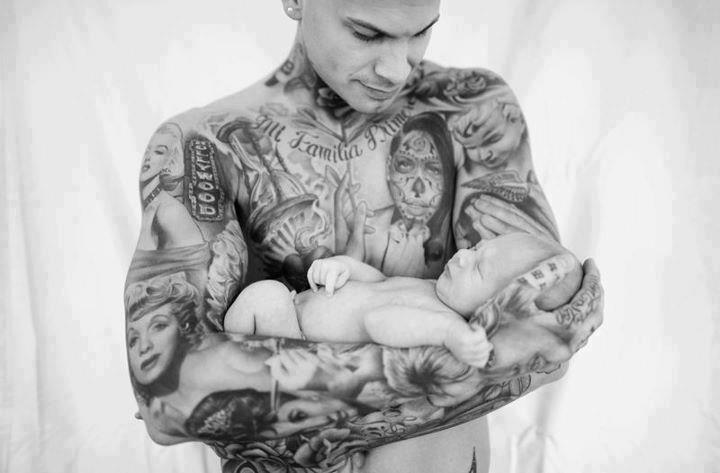 Baby and men tattoo