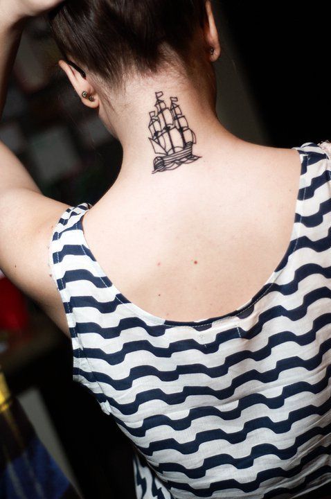 Back ship tattoo