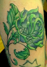 Beautiful green rose tattoo