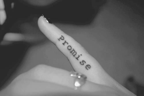 Black and white promise tattoo