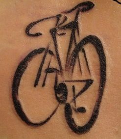 Black bike tattoo