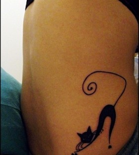 Black cat black tattoo