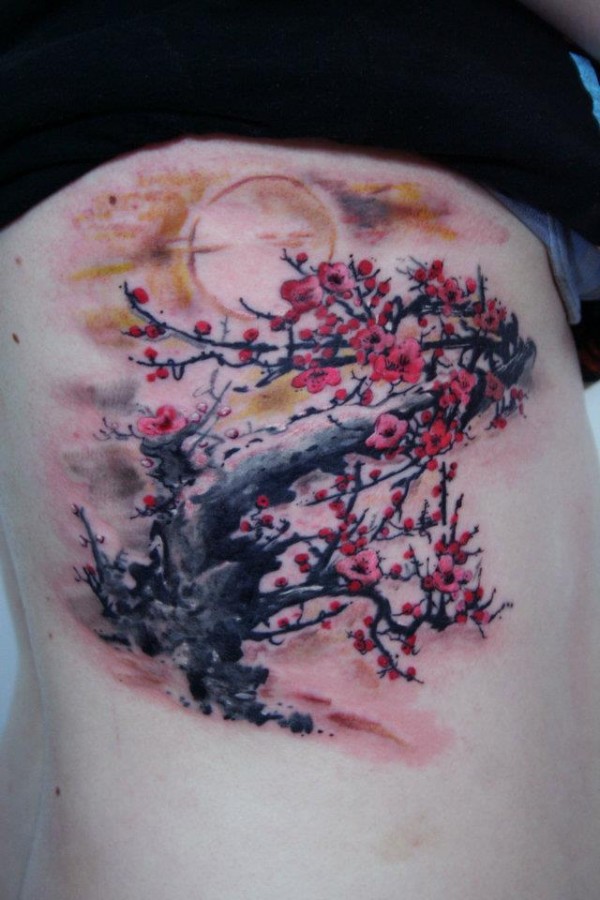 Blossom tree tattoo by Seunghyun JO aka Potter