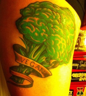 Broccoli vegan tattoo