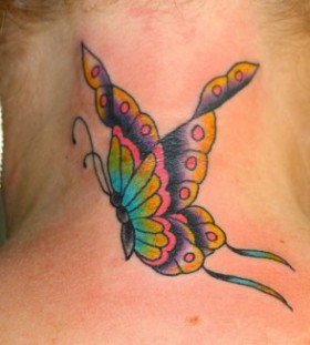 Butterfly on neck