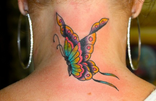 Butterfly on neck