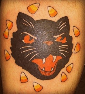 Cat halloween tatoo