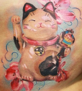 Cat tattoo by Mikky Volkova