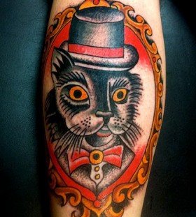 Cat tattoo by Robert Ryan