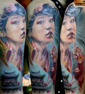 Chinese style tattoo by Mikky Volkova