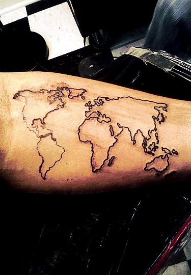 Cool map tattoo