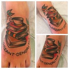 Cute books tattoo