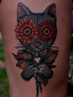 Cute cat tattoo