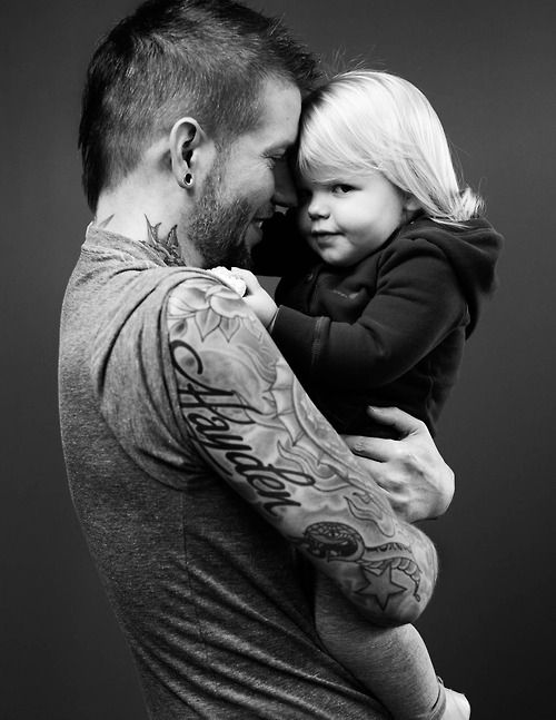 Cute father and daughter tattoo