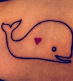 Cute heart in whale