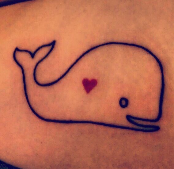 Cute heart in whale