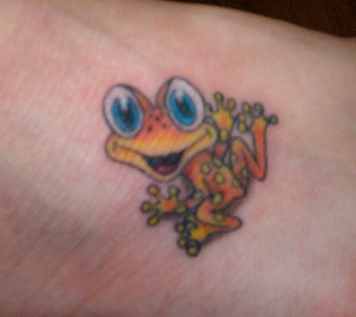 Cute little frog tattoo