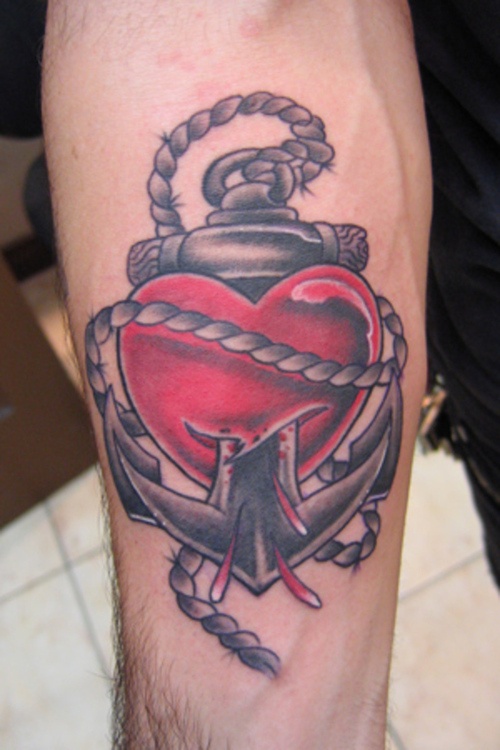 Cute red heart tattoo