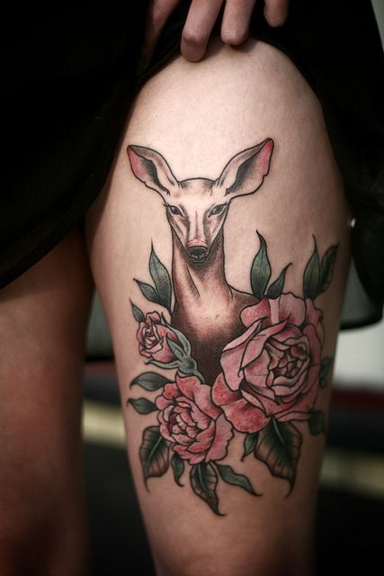Deer tattoo by Alice Carrier
