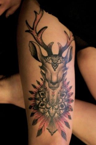 Deer tattoo by Pietro Romano