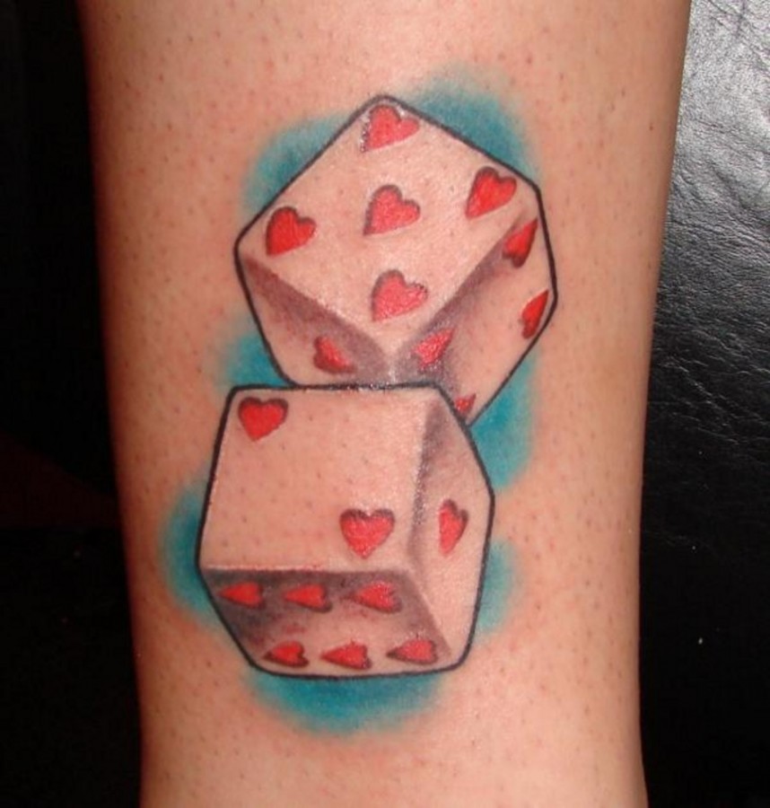 Dice with  hearts