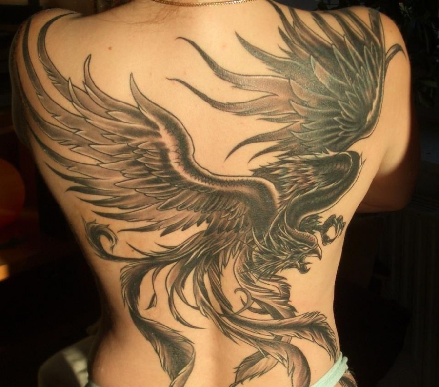 Eagle woman tattoo