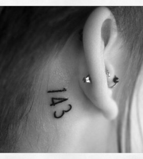 Ear and numbers math tattoos