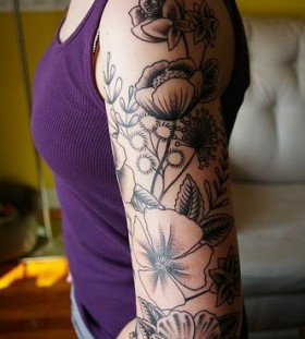Floral sleeve tattoo