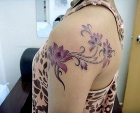 Flowers purple tattoo