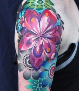 Flowers retro style tattoo