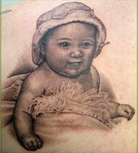 Funny tattoo with baby