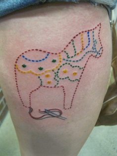 Funny tattoo with horse