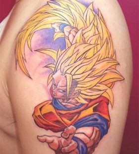 Goku impressive anime tattoo